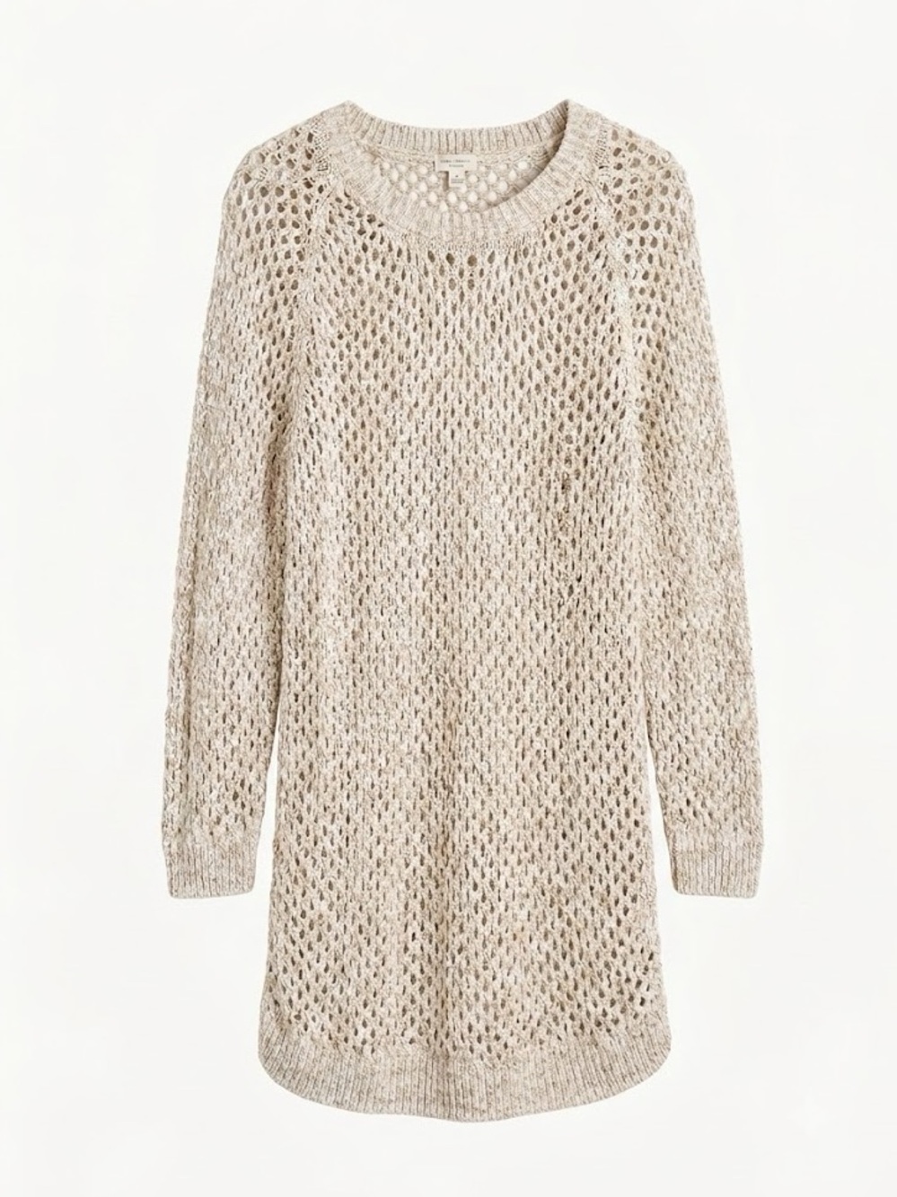 GAP Open-Weave Scoop Neck Tunic Sweater Oatmeal – Size XL TALL EUC